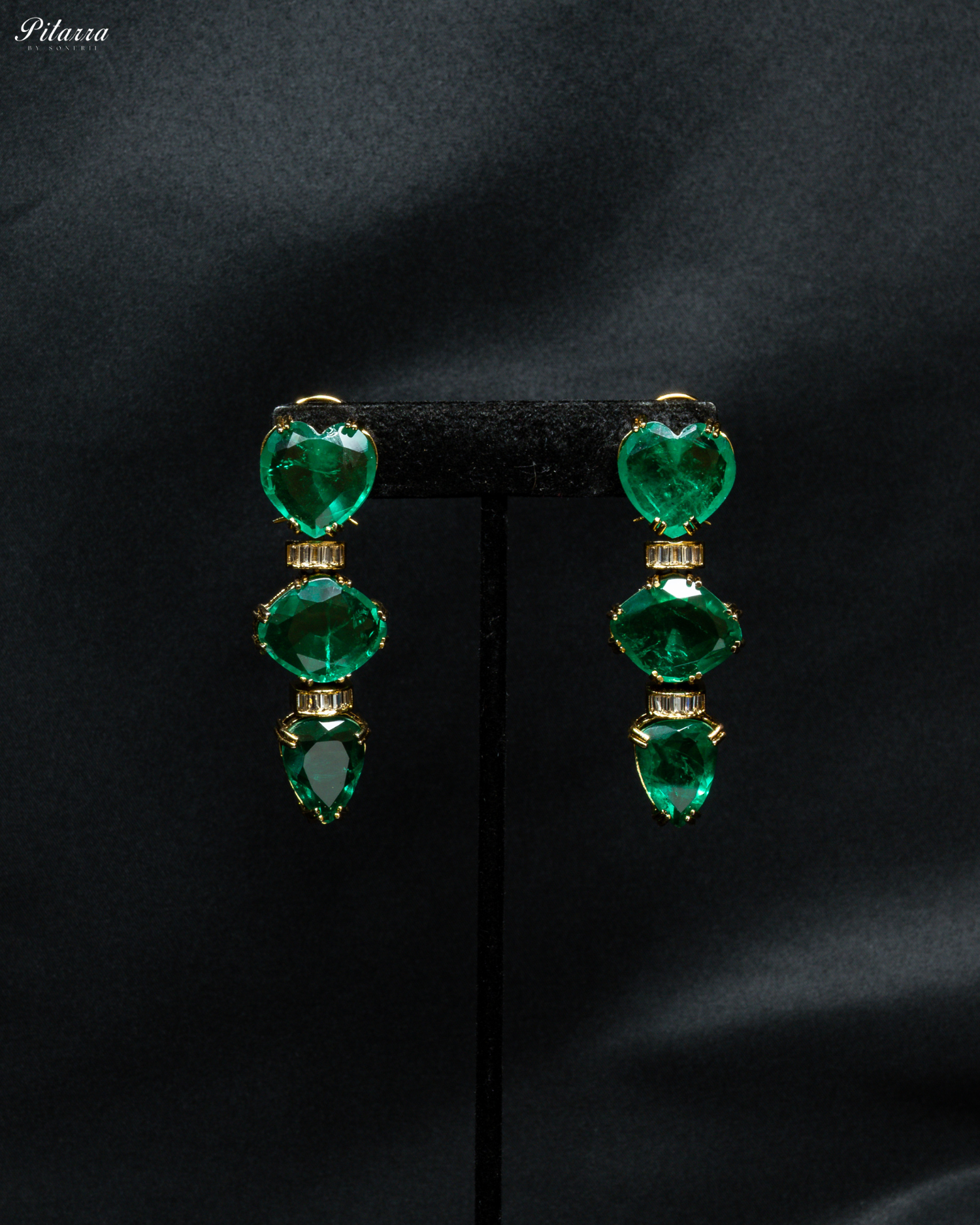 Green Drop Crystal Dangler Earring_Front Image