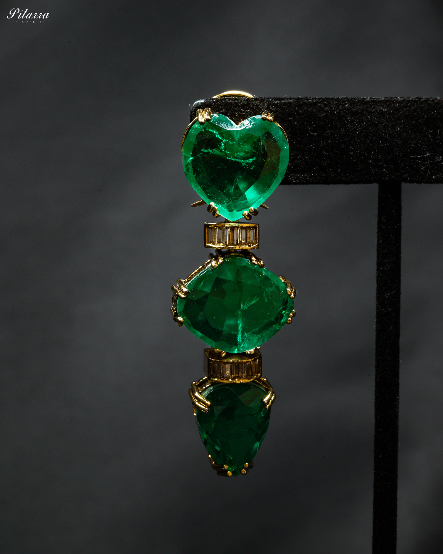 Green Drop Crystal Dangler Earring_Zoom Angle