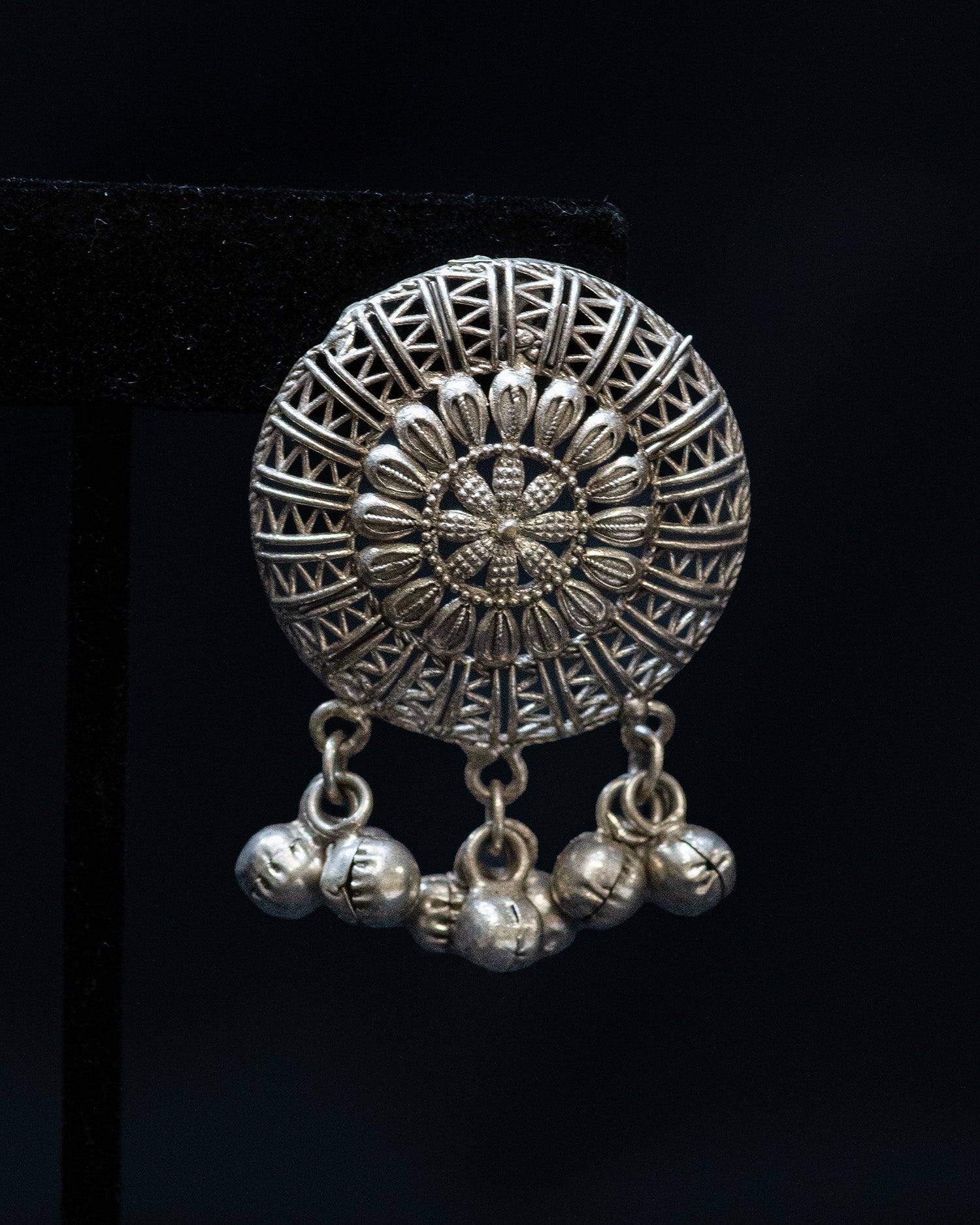 Green Flora Dual Peacock Antique Silver Look Alike Necklace Set