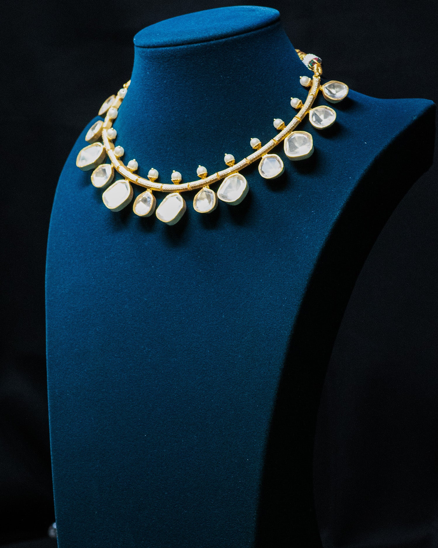 Classic Uncut Kundan & Pearl Gold Toned Choker Set