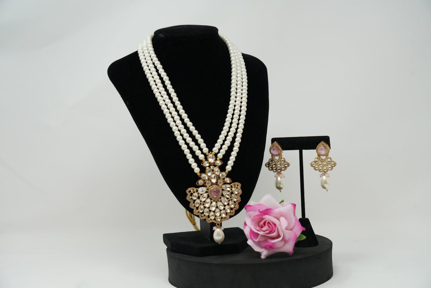 Pearl Victorian Long Necklace Set for Women