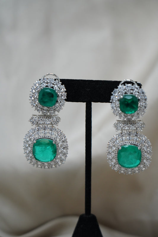 Emerald Green CZ Earrings