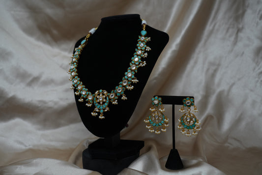 Alloy Gold-plated Turquoise Jewel Set