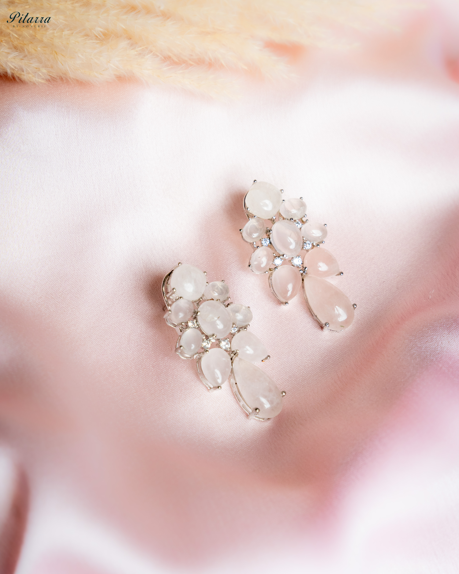 Peach Doublet Drop Earrings_Main Image