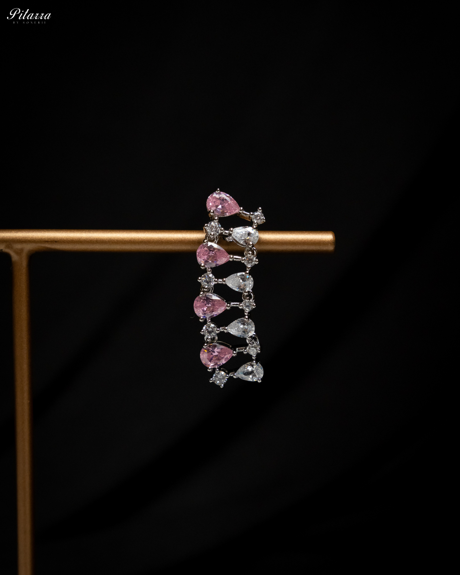Pink Drop CZ Necklace Set_Zoom Earrings
