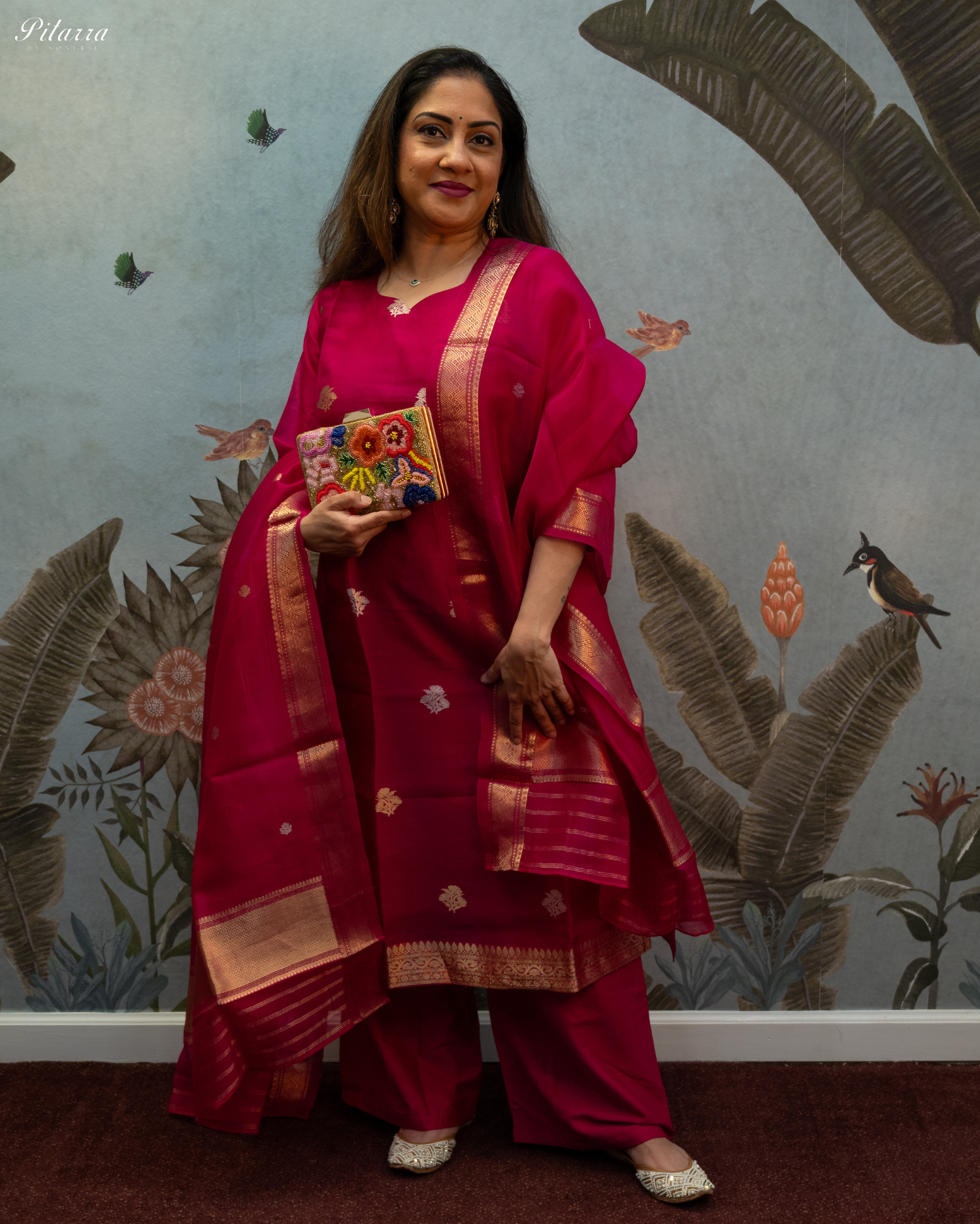 Pink Kurta With Bottom and Dupatta Set