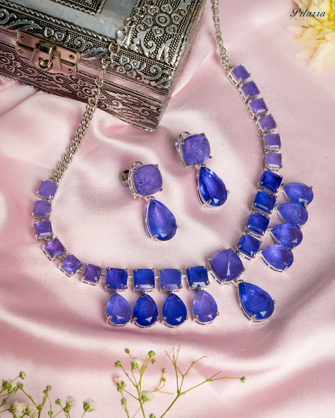 Pitarra Blue Crystal Necklace Set_Image