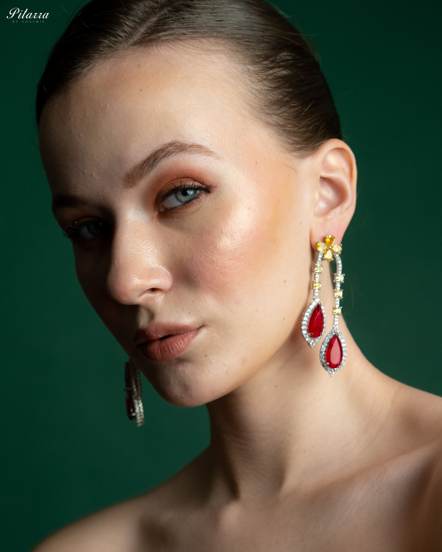 Pitarra Red and Yellow Dangler Earring_Image
