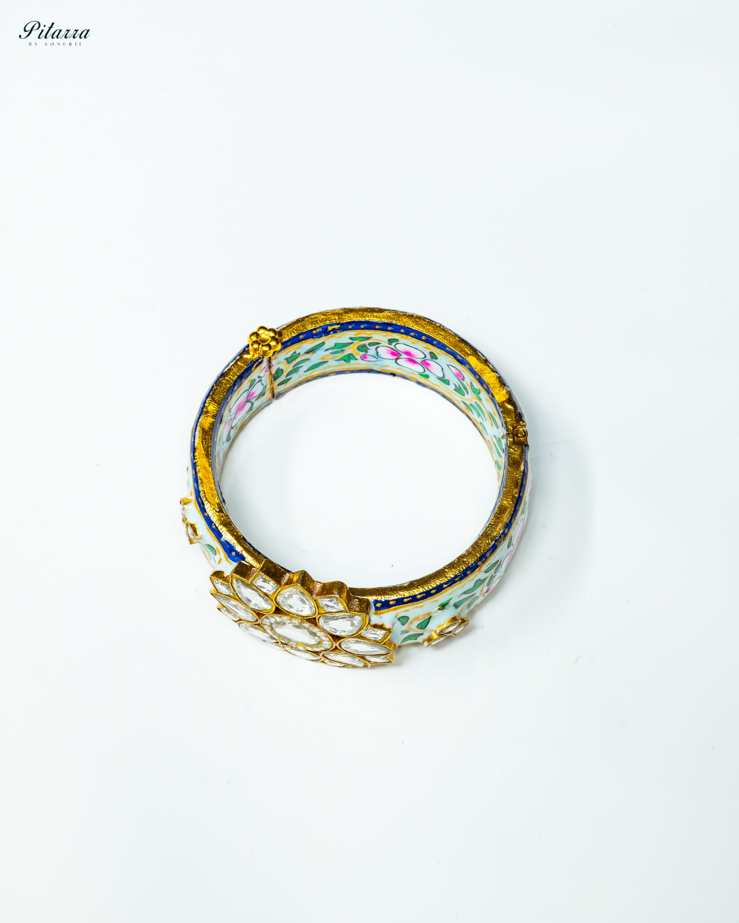 Precious Green Meenakari Bangle Set_Side Angle