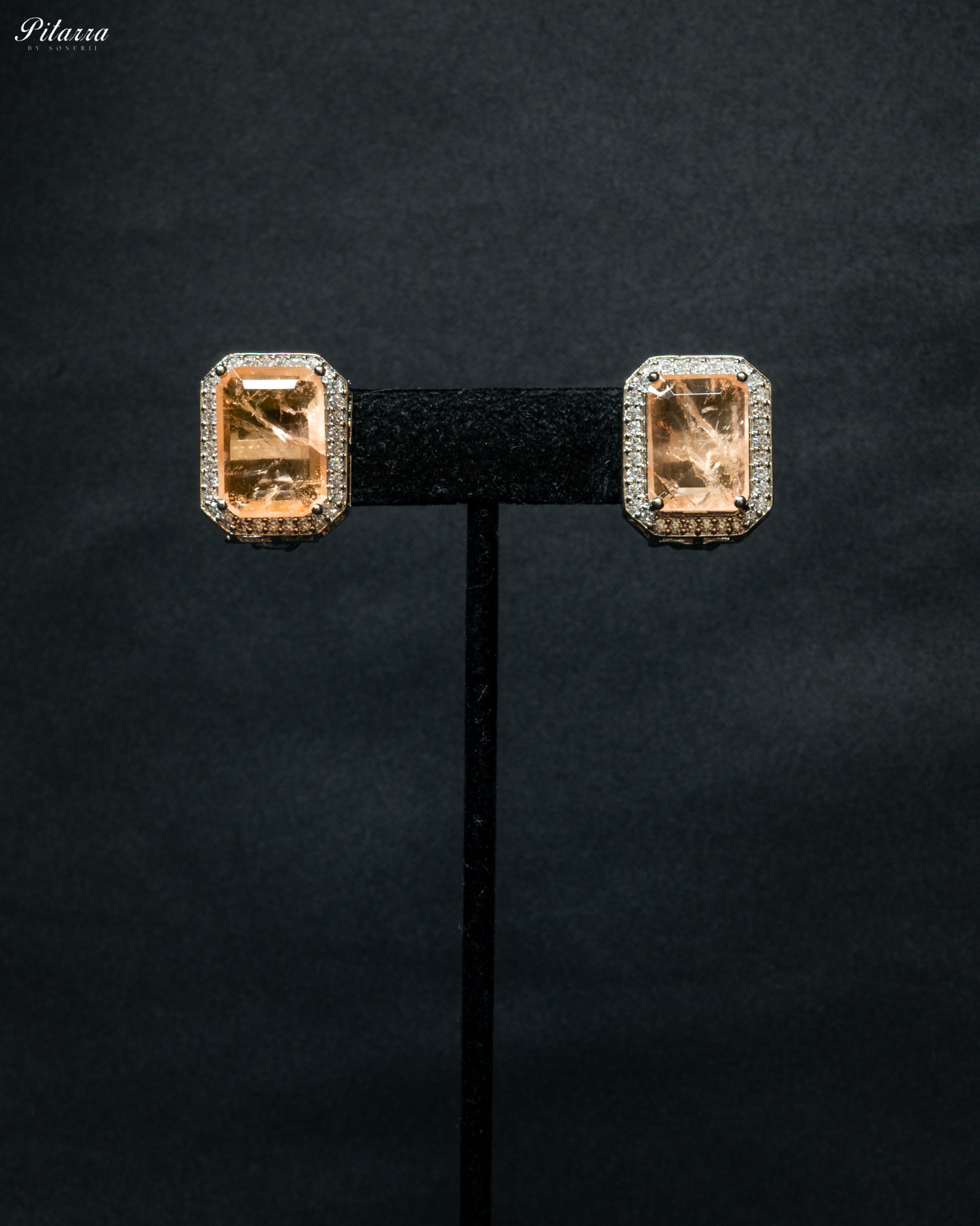 Premium Yellow Stone Silver Doublet Choker_Earrings
