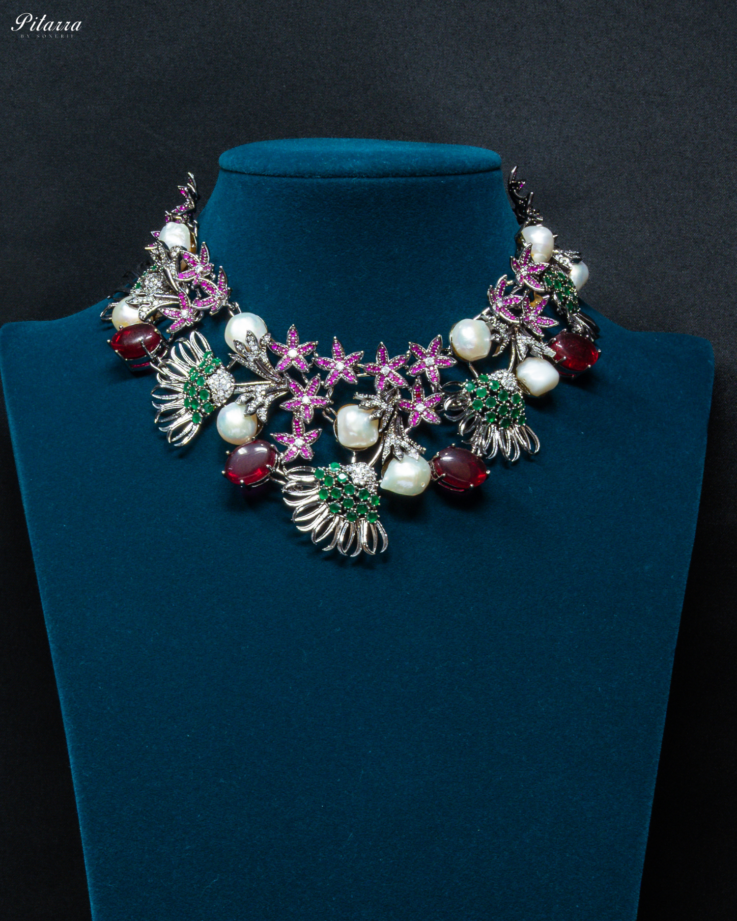 Purple Star Red Stone Necklace Set_Front Pizza
