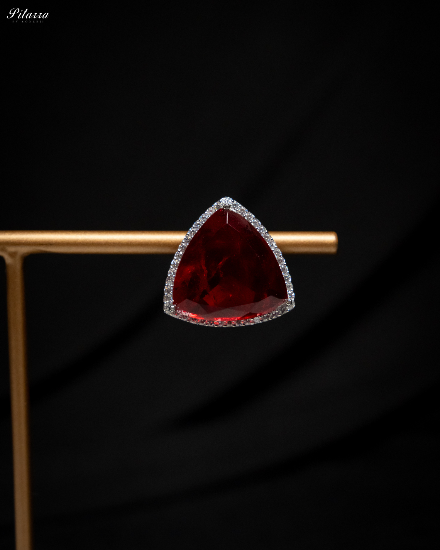 Red Colored Stone CZ Earrings_Zoom Earrings