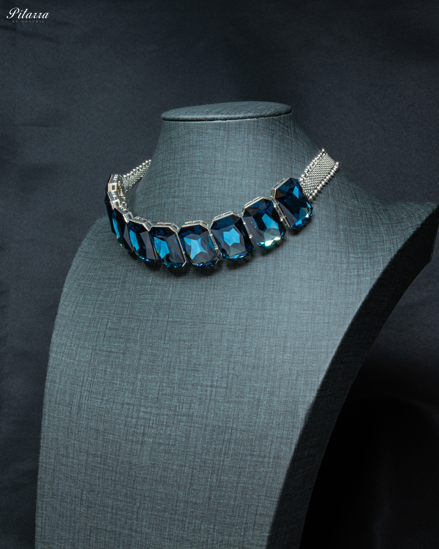 Royal_Blue_Zirconia_Crystal_Necklace_Set_Side Angle