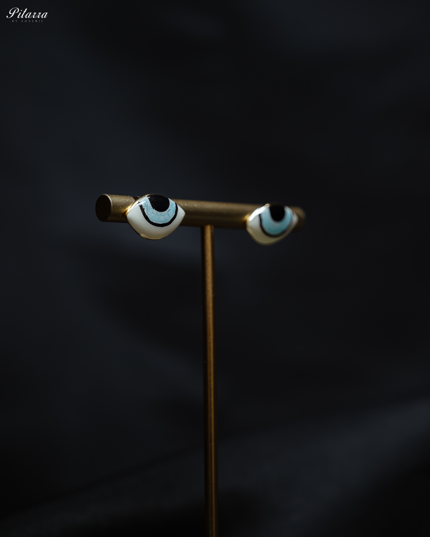 92.5 Silver Light Blue Evil Eye Stud Earrings