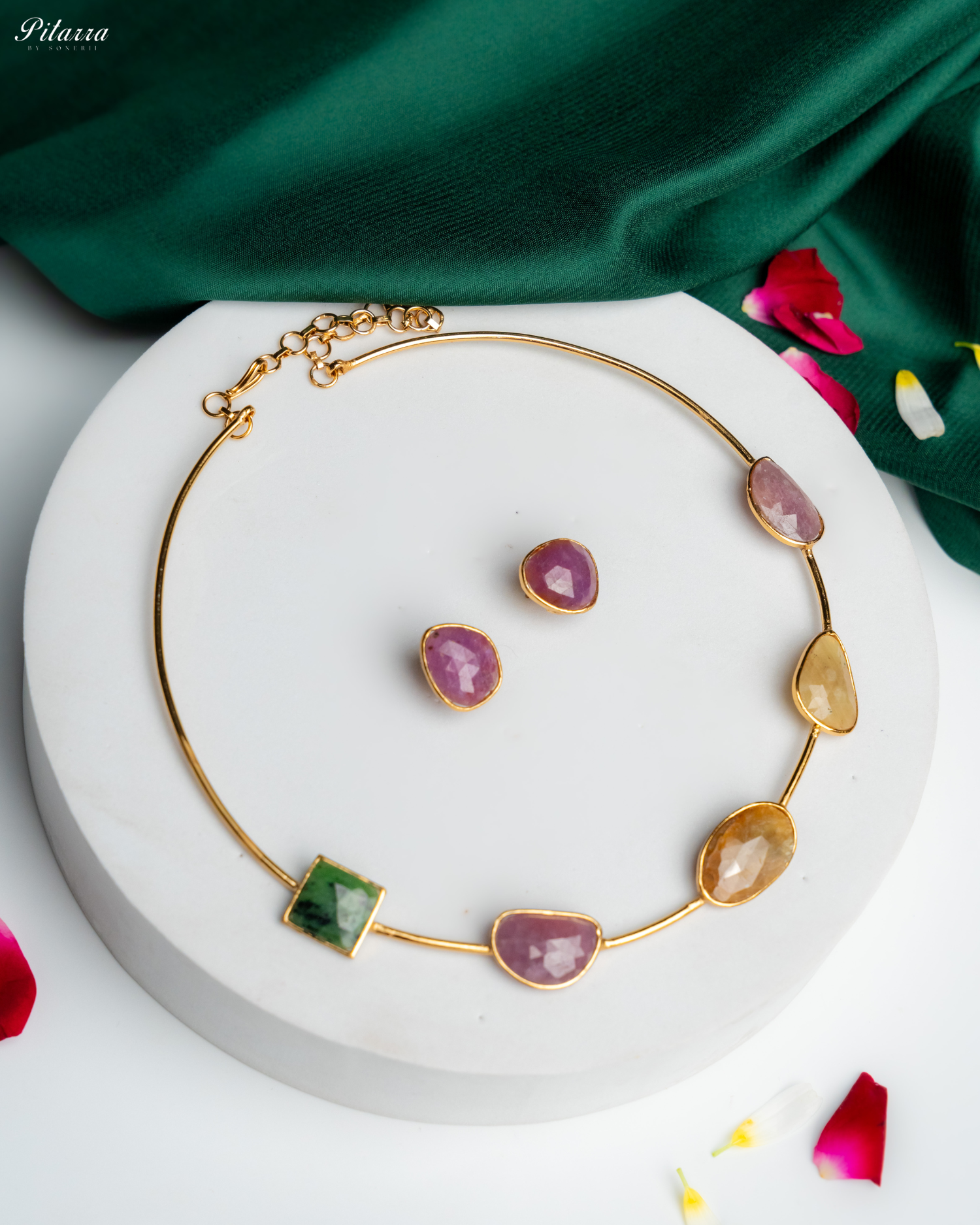 Statement Natural Multi Sapphire Necklace_Main Image