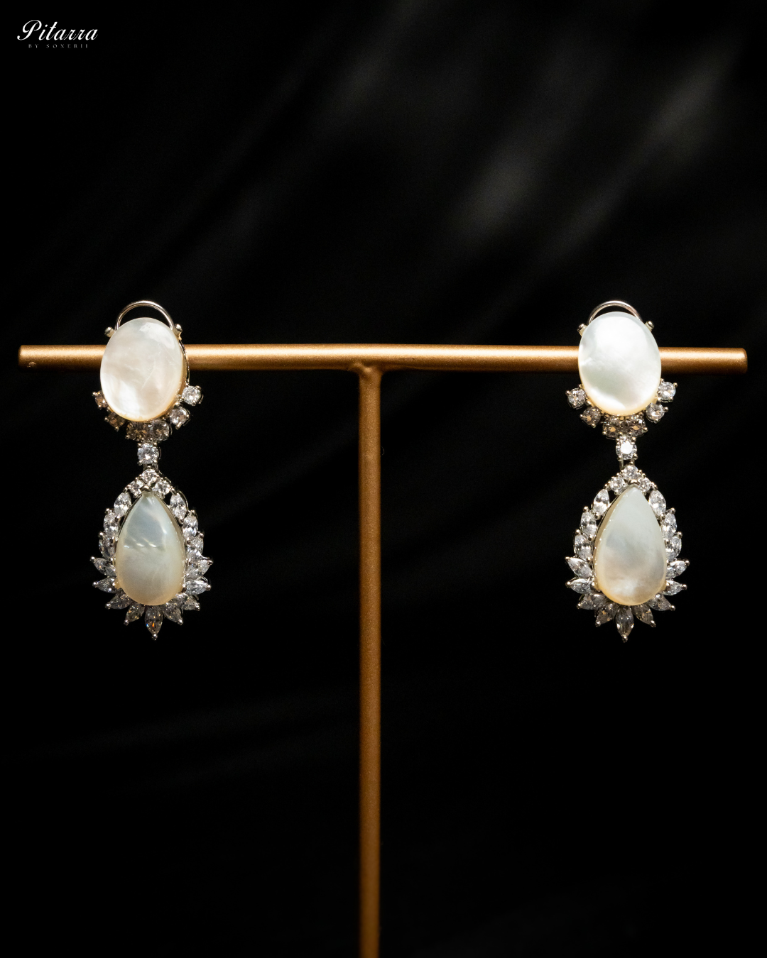 White Finish Zircon Silver Necklace Set_Earrings