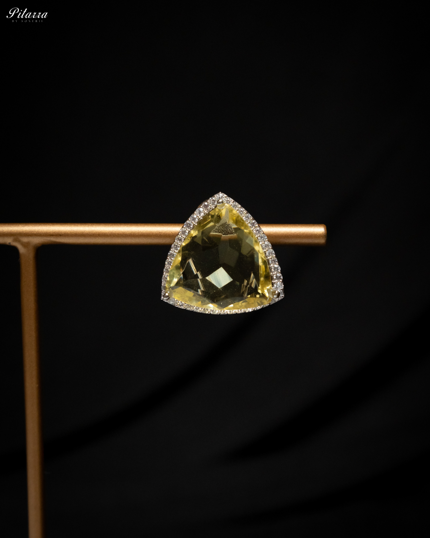 Yellow Colored Stone CZ Earrings_Zoom Angle