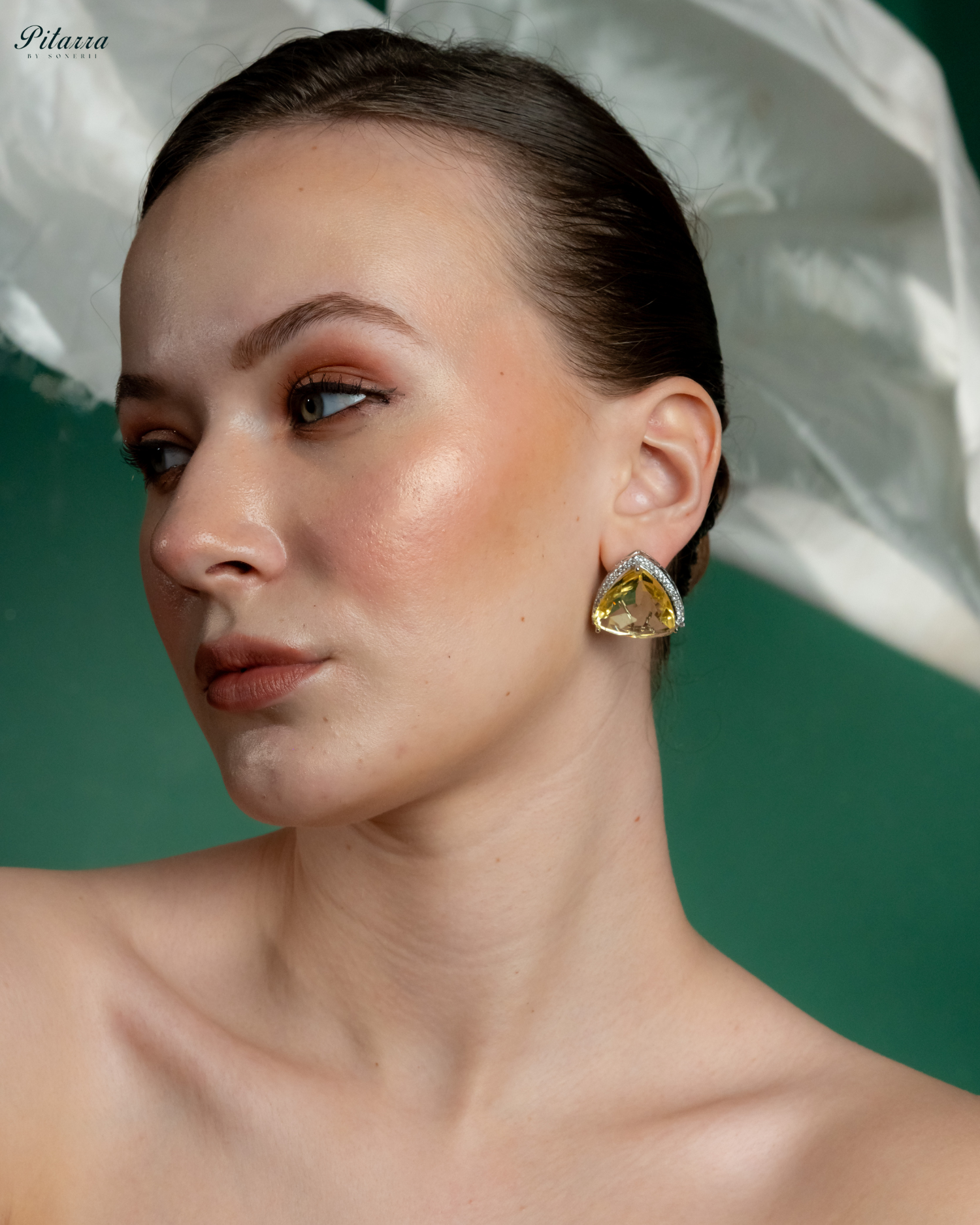 Yellow Colored Stone CZ Earrings_Zoom Earrings