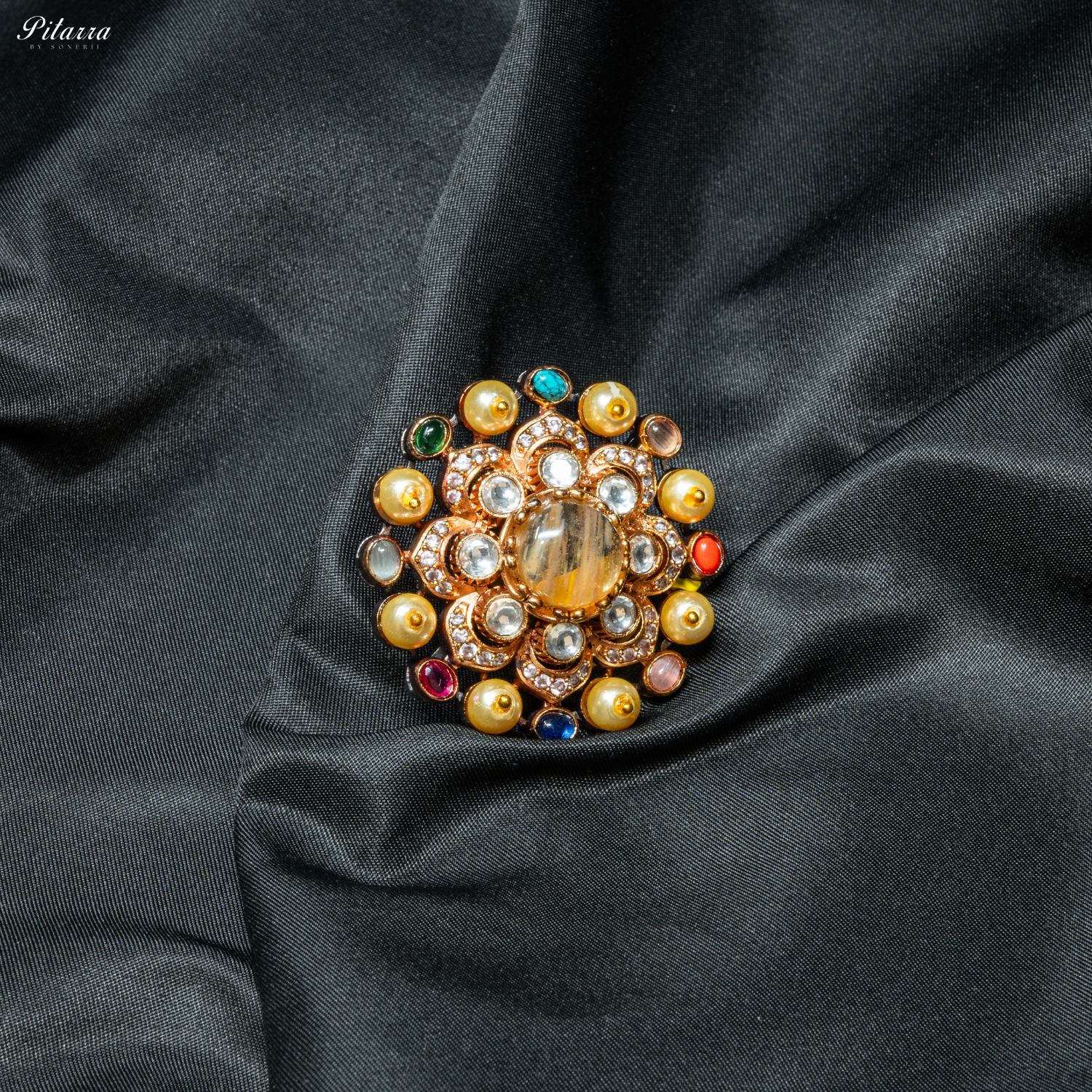 Yellow Stone Navratna Heritage Ring_Front Image
