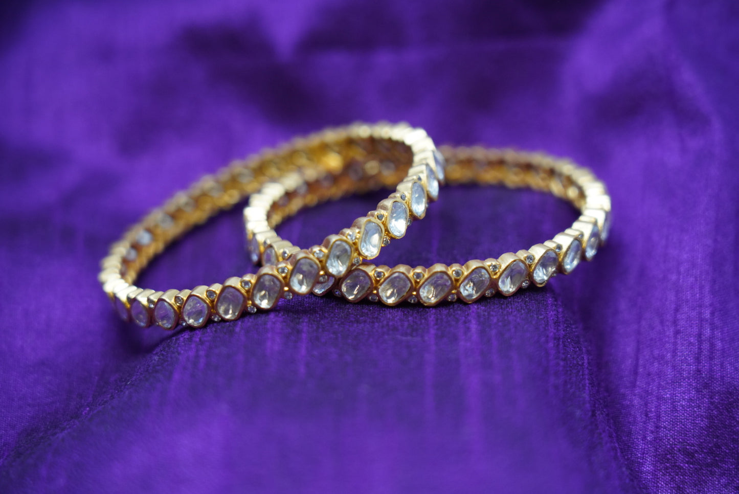Set of Two Gold Plated Round  Bracelet