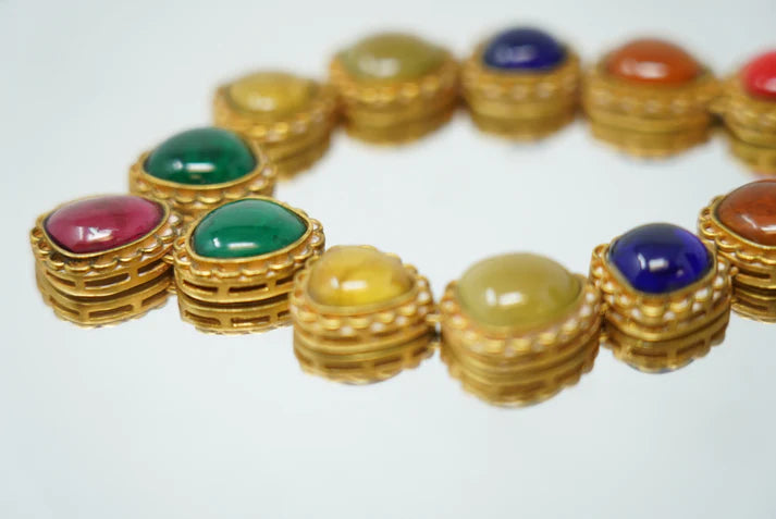 Golden Multi Stone Necklace
