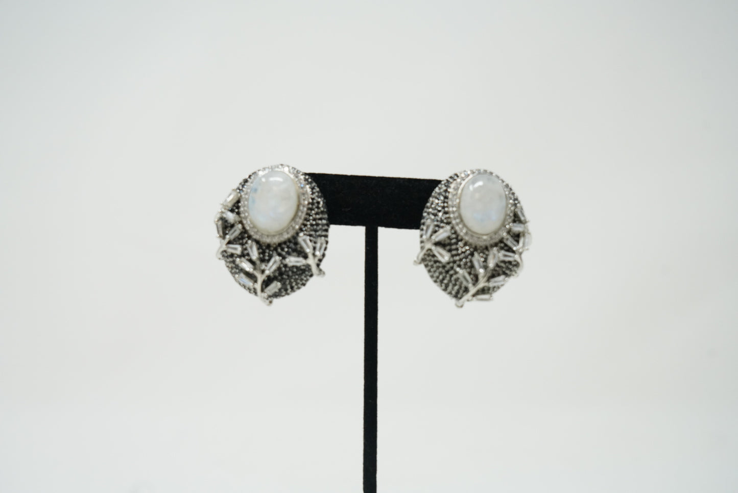 Statement White Stone AD Earrings