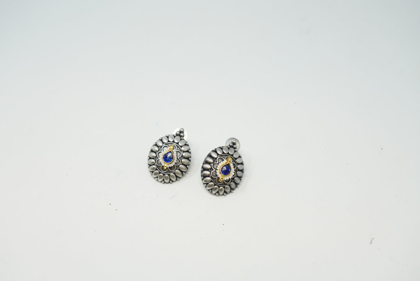 Silver Oxidised Stud Earrings
