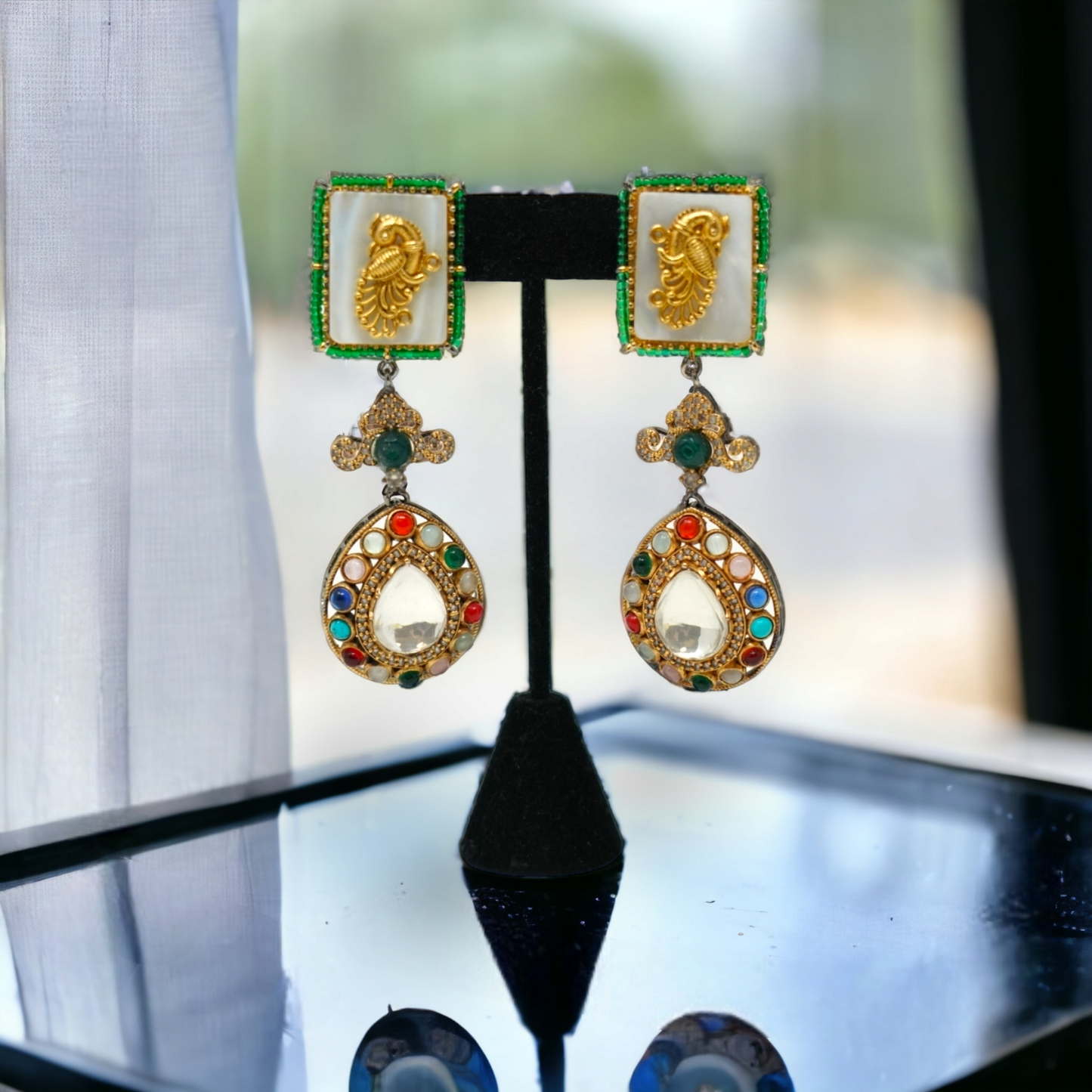 Kundan Multi Color Stones Earrings For Women
