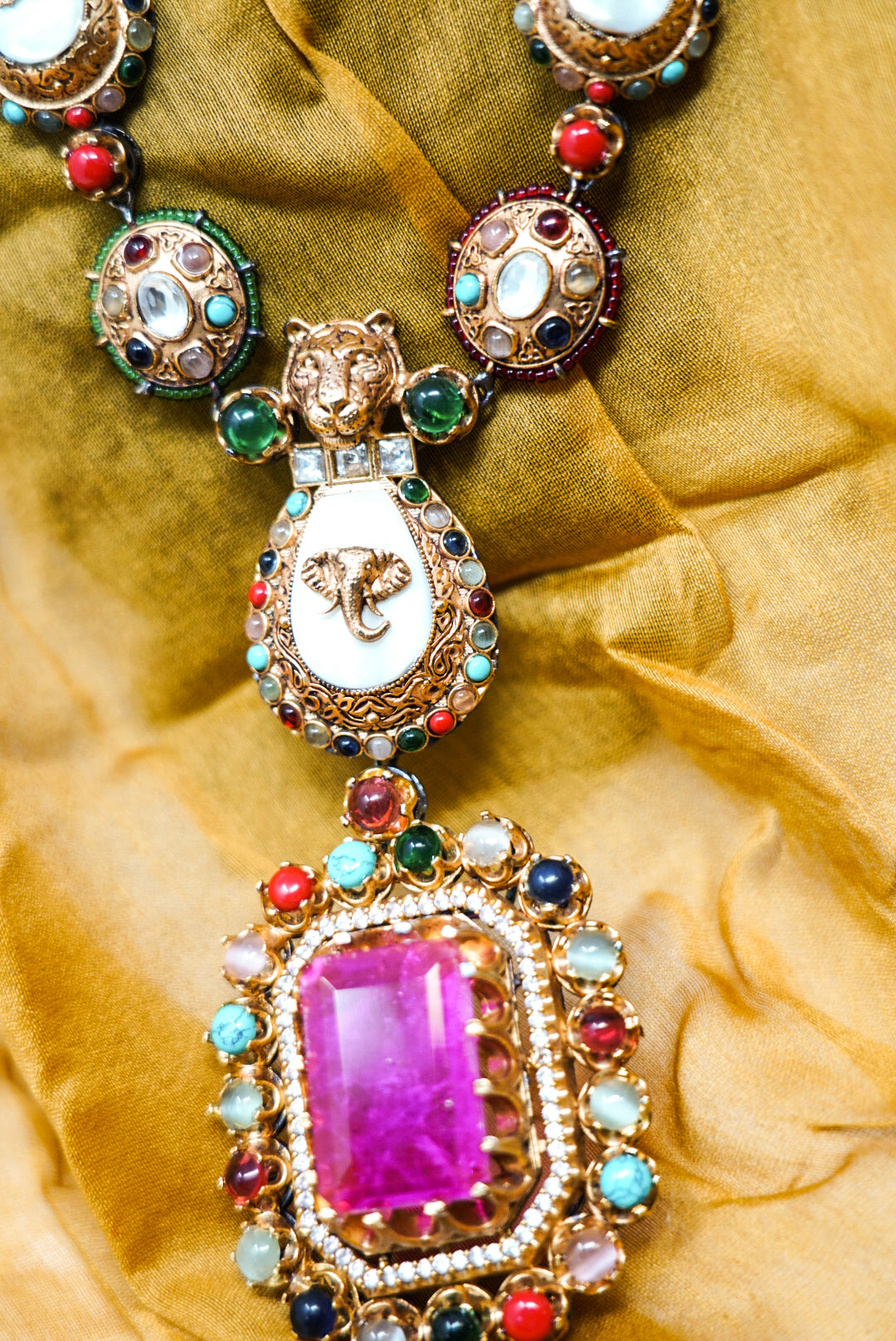 Multicolor Kundan and Stone Work Heavy Necklace