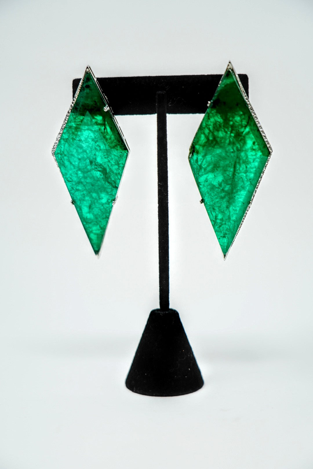 Green Kite Shaped Doublet Earrings
