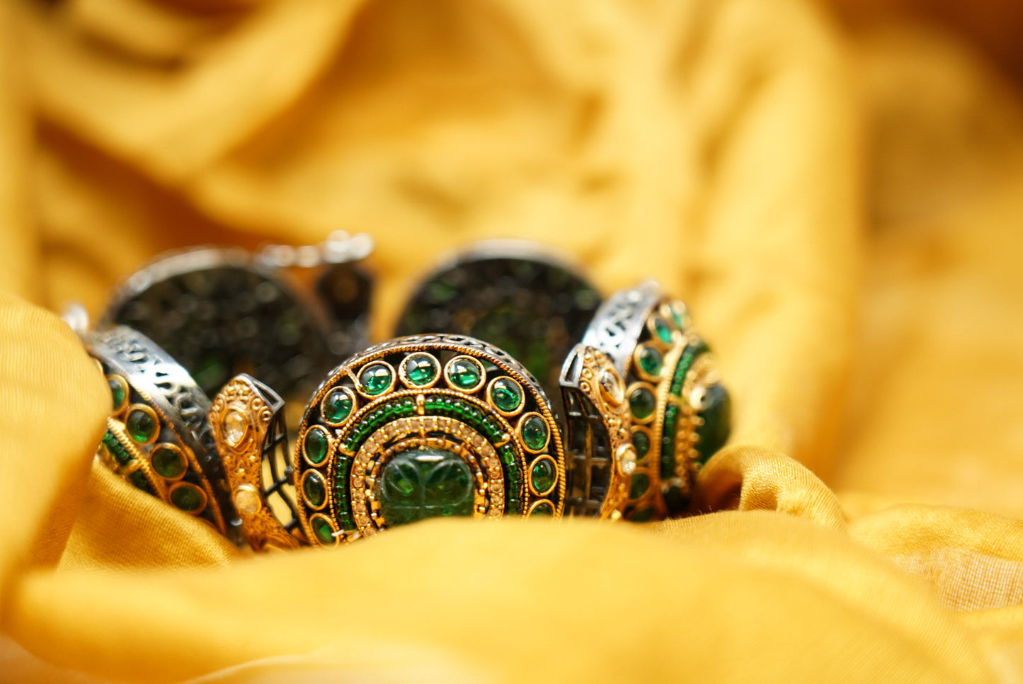 Ethnic Green Gold Bracelet