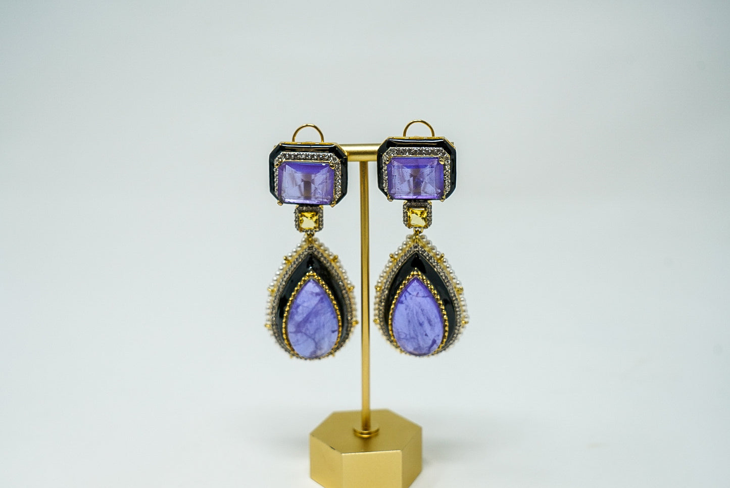 Purple Dangler Earrings