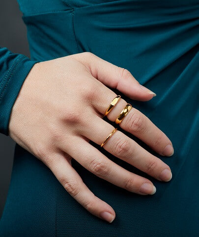 Gold Plated Rings Set for Women