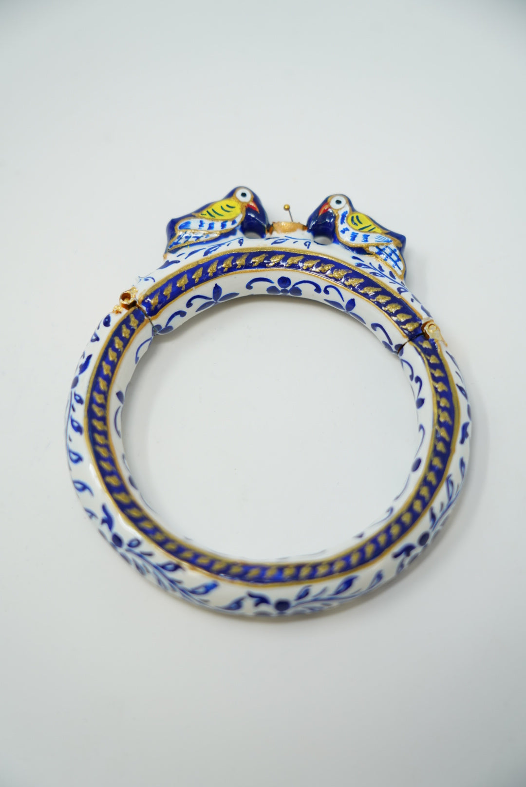 Meenakari Bird Bracelet with White and Blue Colour
